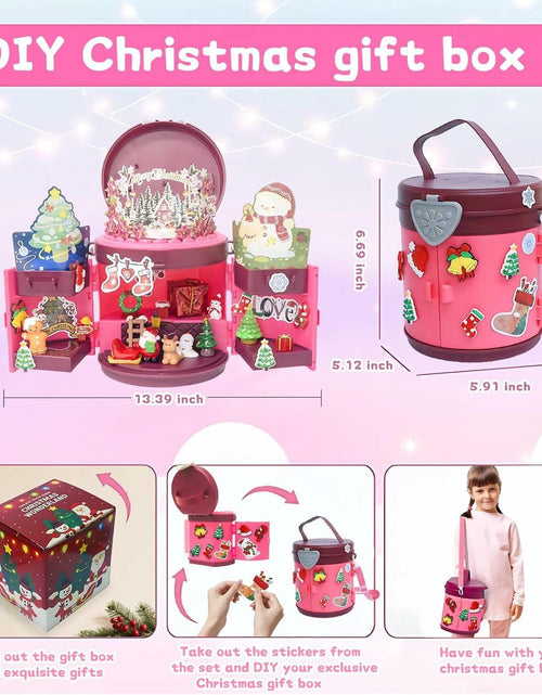 Load image into Gallery viewer, DZLHQON 2025 Kids DIY Christmas Organizer Bucket Pink Stickers Mini Toys
