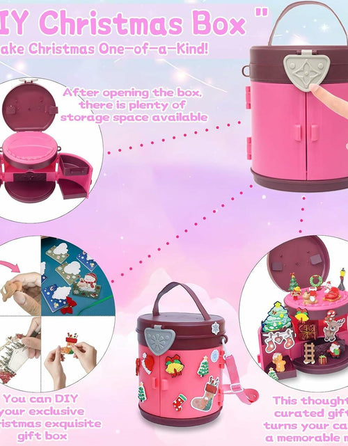 Load image into Gallery viewer, DZLHQON 2025 Kids DIY Christmas Organizer Bucket Pink Stickers Mini Toys
