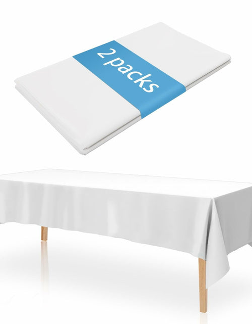 Load image into Gallery viewer, YOLCAR Disposable Tablecloths 108x54in PEVA White 2 Pack Classic Style
