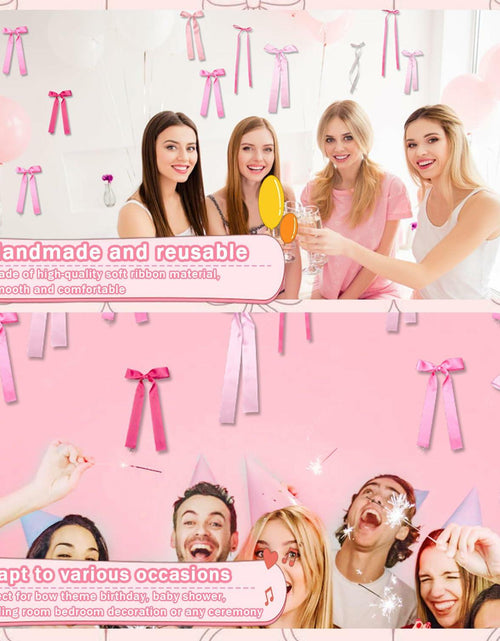 Load image into Gallery viewer, YCZYCZ Pink Satin Bow Wall Decor Garland 24PCS DIY Party Decorations
