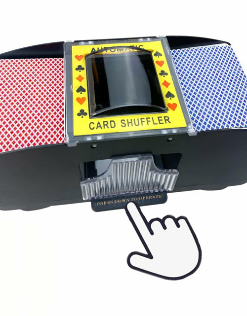 Load image into Gallery viewer, Automatic 2-Deck Card Shuffler Electric Mixer for Home Game Nights

