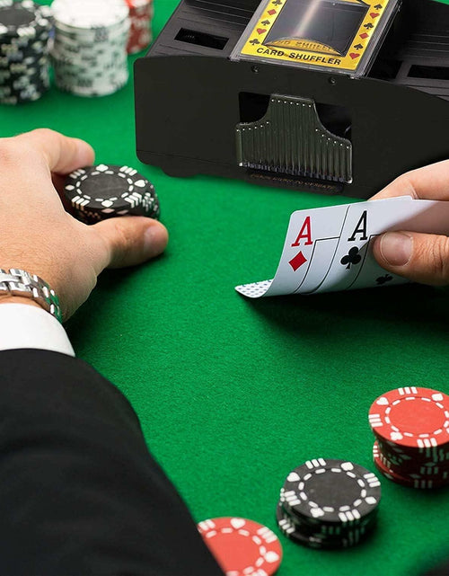 Load image into Gallery viewer, Automatic 2-Deck Card Shuffler Electric Mixer for Home Game Nights

