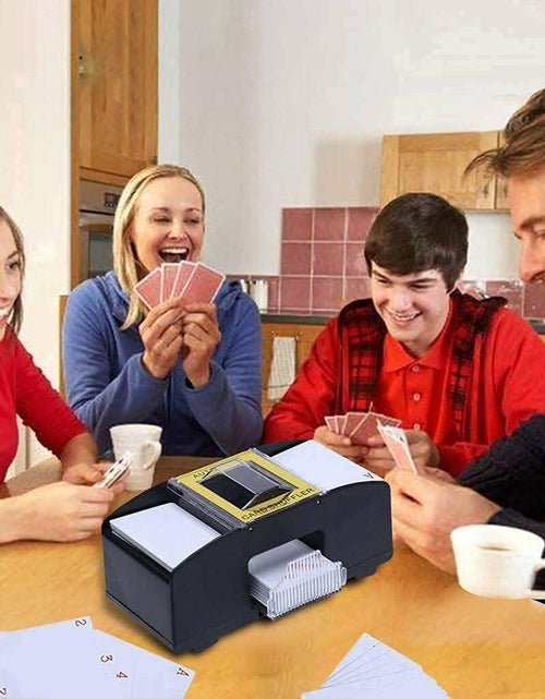 Load image into Gallery viewer, Automatic 2-Deck Card Shuffler Electric Mixer for Home Game Nights
