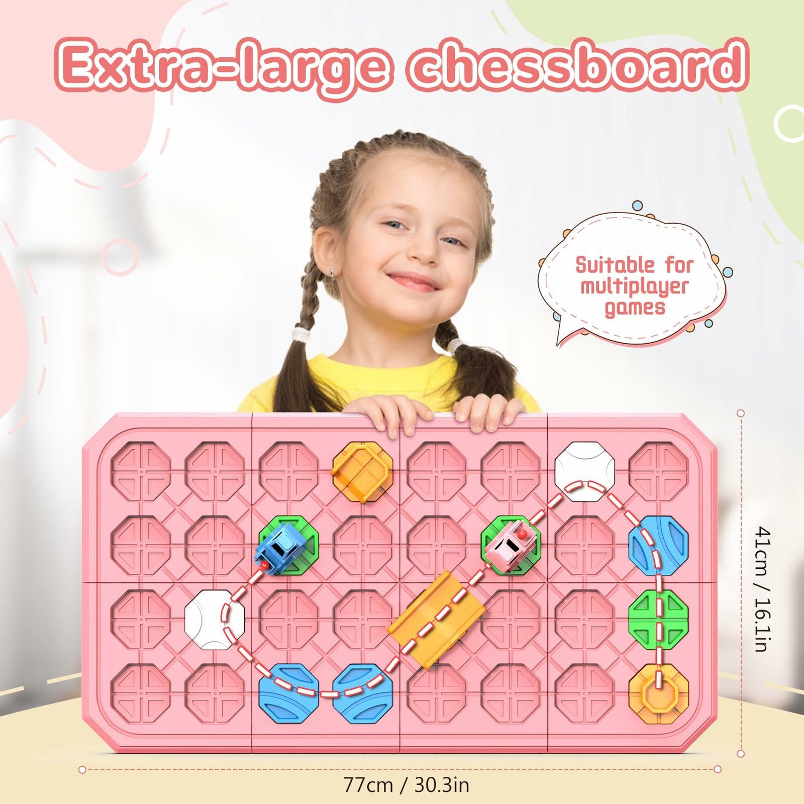 fygurso Logic Road Builder STEM Toy Puzzle Pink 32PCS Brain Teaser Game