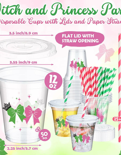 Load image into Gallery viewer, Baderke 150 Pack 12oz Pink Green Plastic Witch Princess Party Cups
