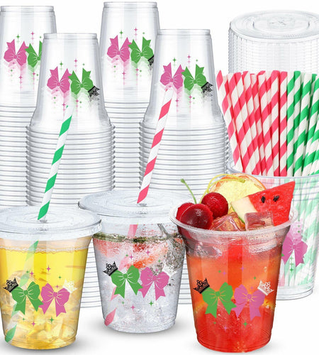 Baderke 150 Pack 12oz Pink Green Plastic Witch Princess Party Cups