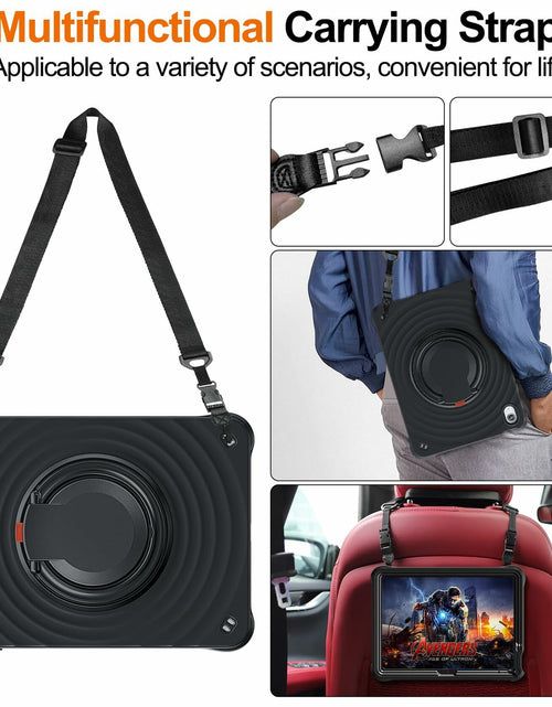 Load image into Gallery viewer, Temdan iPad Case 11th Gen 11"/10th Gen 10.9" 360° Stand Handle Strap Black
