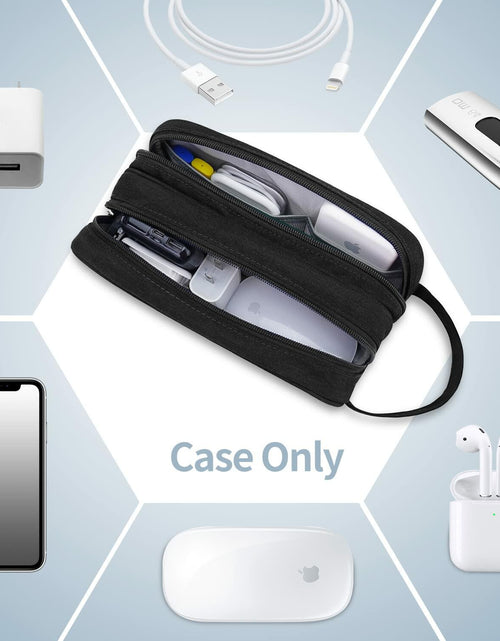 Load image into Gallery viewer, HESTECH Electronic Organizer Travel Cable Case Double Layer Medium Black 9x4x3.5
