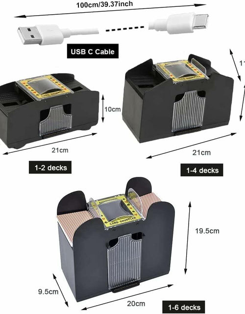 Load image into Gallery viewer, Automatic 2-Deck Card Shuffler Electric Mixer for Home Game Nights
