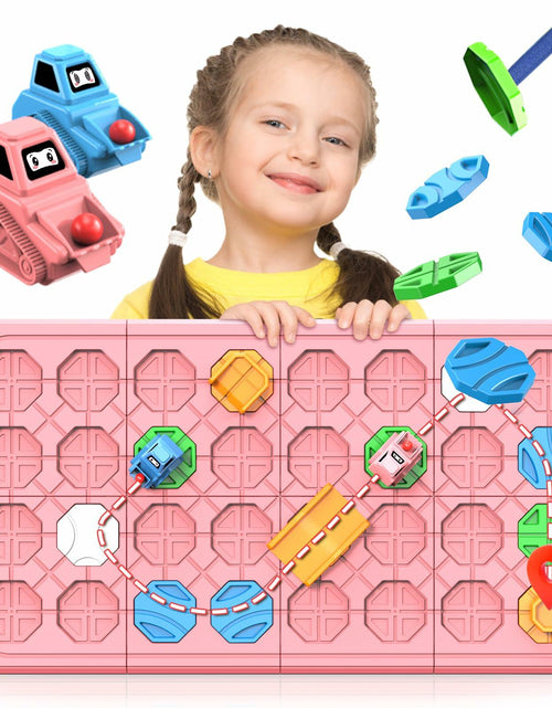 Load image into Gallery viewer, fygurso Logic Road Builder STEM Toy Puzzle Pink 32PCS Brain Teaser Game
