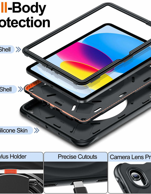 Load image into Gallery viewer, Temdan iPad Case 11th Gen 11"/10th Gen 10.9" 360° Stand Handle Strap Black
