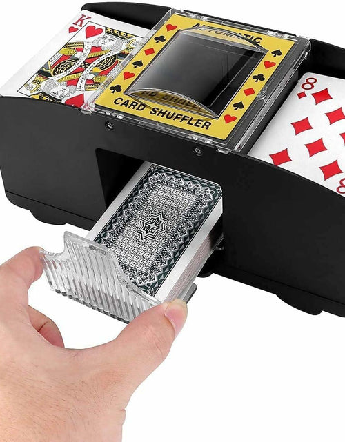 Load image into Gallery viewer, Automatic 2-Deck Card Shuffler Electric Mixer for Home Game Nights
