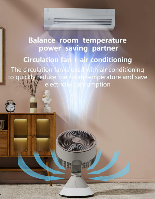Load image into Gallery viewer, CIBAIL 10" Small Desk Fan USB-C Rechargeable 3 Speed 360° Tilt White
