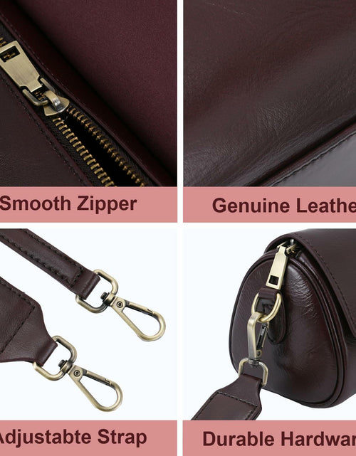 Load image into Gallery viewer, Yonami Genuine Leather Crossbody Purse Small Wine Versatile Everyday

