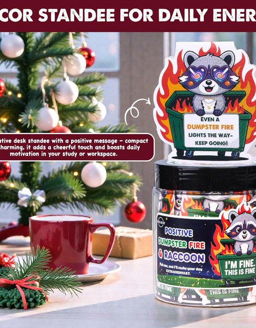 Load image into Gallery viewer, SOLMAY Funny Raccoon Dumpster Fire Affirmation Jar 60 Sarcastic Notes (OPEN BOX)
