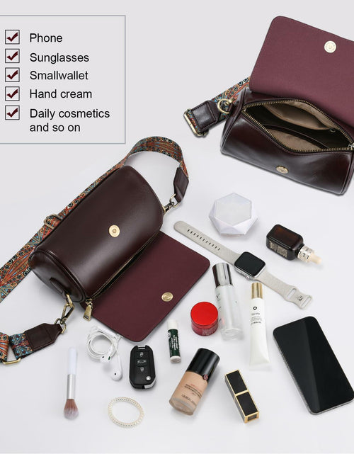 Load image into Gallery viewer, Yonami Genuine Leather Crossbody Purse Small Wine Versatile Everyday
