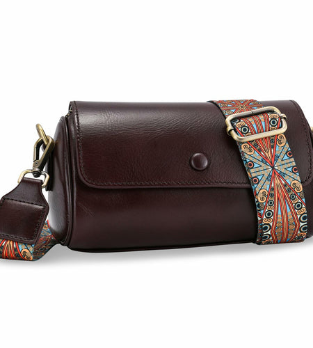 Yonami Genuine Leather Crossbody Purse Small Wine Versatile Everyday