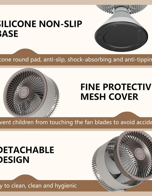 Load image into Gallery viewer, CIBAIL 10" Small Desk Fan USB-C Rechargeable 3 Speed 360° Tilt White

