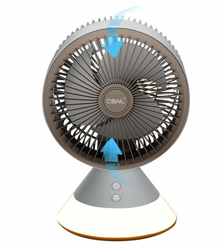 CIBAIL 10" Small Desk Fan USB-C Rechargeable 3 Speed 360° Tilt White