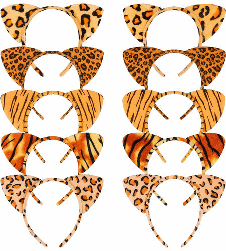Aprince Cheetah Leopard Cat Ears Headband Color 04 1 Count Women Halloween
