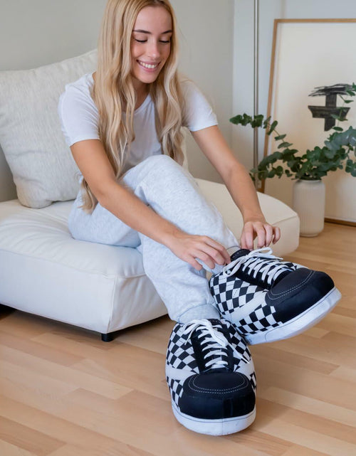 Load image into Gallery viewer, Flamingueo Cute White Sneaker House Slippers for Women &amp; Men One Size
