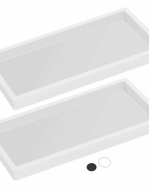 Load image into Gallery viewer, Lavatoria Silicone Countertop Tray 2 Piece Small Bathroom Vanity Organizer White
