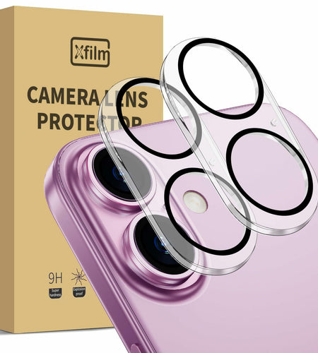 Xfilm iPhone 16 & 16 Plus Camera Lens Protector 9H Tempered Glass Cover