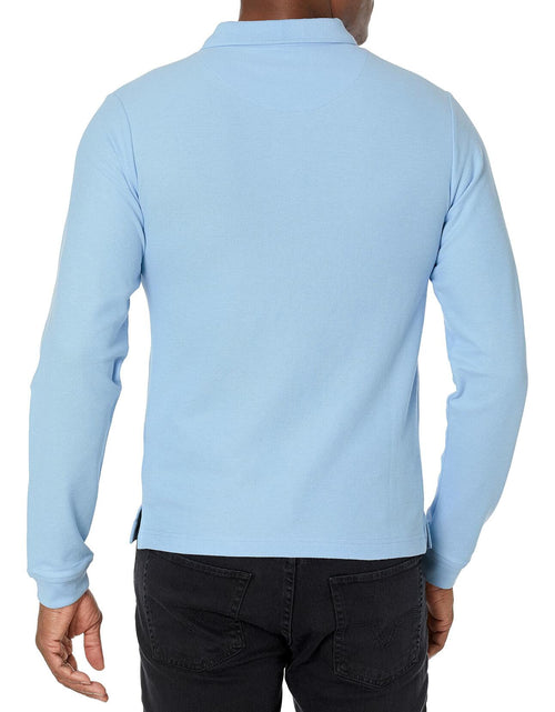 Load image into Gallery viewer, IZOD Mens Long Sleeve Pique Polo Shirt Light Blue Size 38-39 US
