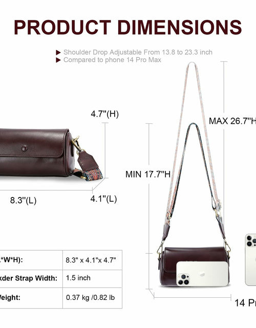 Load image into Gallery viewer, Yonami Genuine Leather Crossbody Purse Small Wine Versatile Everyday
