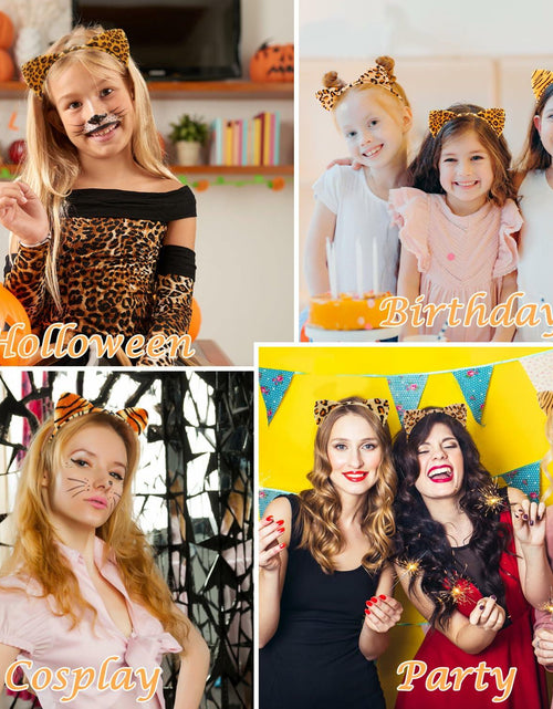 Load image into Gallery viewer, Aprince Cheetah Leopard Cat Ears Headband Color 04 1 Count Women Halloween
