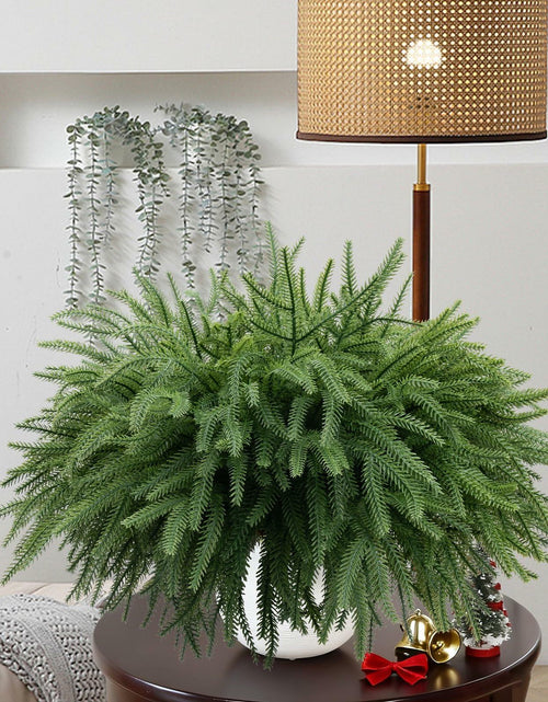 Load image into Gallery viewer, Dushle Norfolk Pine Branches 18in Artificial Greenery Stems 6 Count Green
