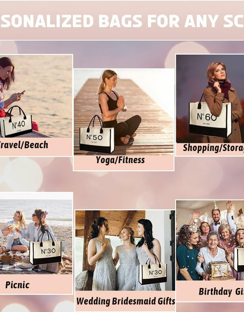 Load image into Gallery viewer, QLSKO Birthday Gift Canvas Tote Bag for Women Beach Party Keepsake
