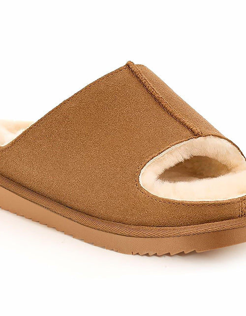 Load image into Gallery viewer, QXV Women's Slide Sandal Open-Toe Slip-On Brown Size 8
