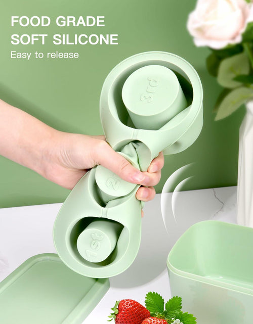 Load image into Gallery viewer, Ukulork Silicone Ice Cube Tray 3 Pcs Green Cylinder Mold 40Oz with Lid
