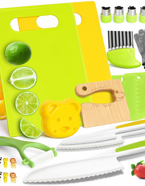 Load image into Gallery viewer, Suhctuptx 28PCS Toddler Knife Set Kids Kitchen Knives Crocodile Color Safe
