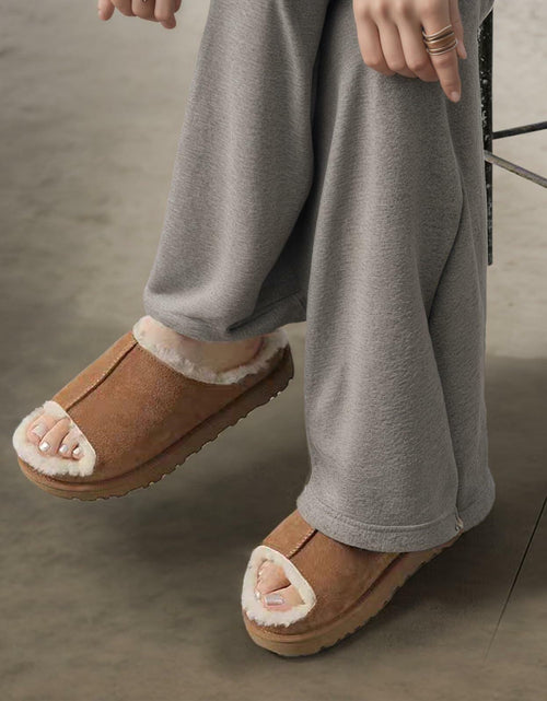 Load image into Gallery viewer, QXV Women's Slide Sandal Open-Toe Slip-On Brown Size 8
