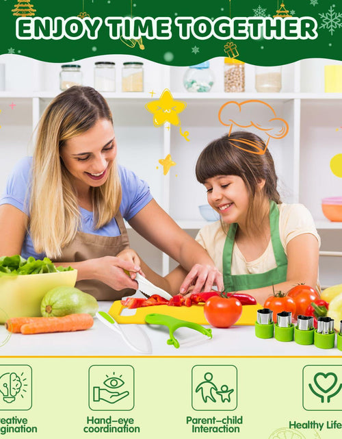 Load image into Gallery viewer, Suhctuptx 28PCS Toddler Knife Set Kids Kitchen Knives Crocodile Color Safe
