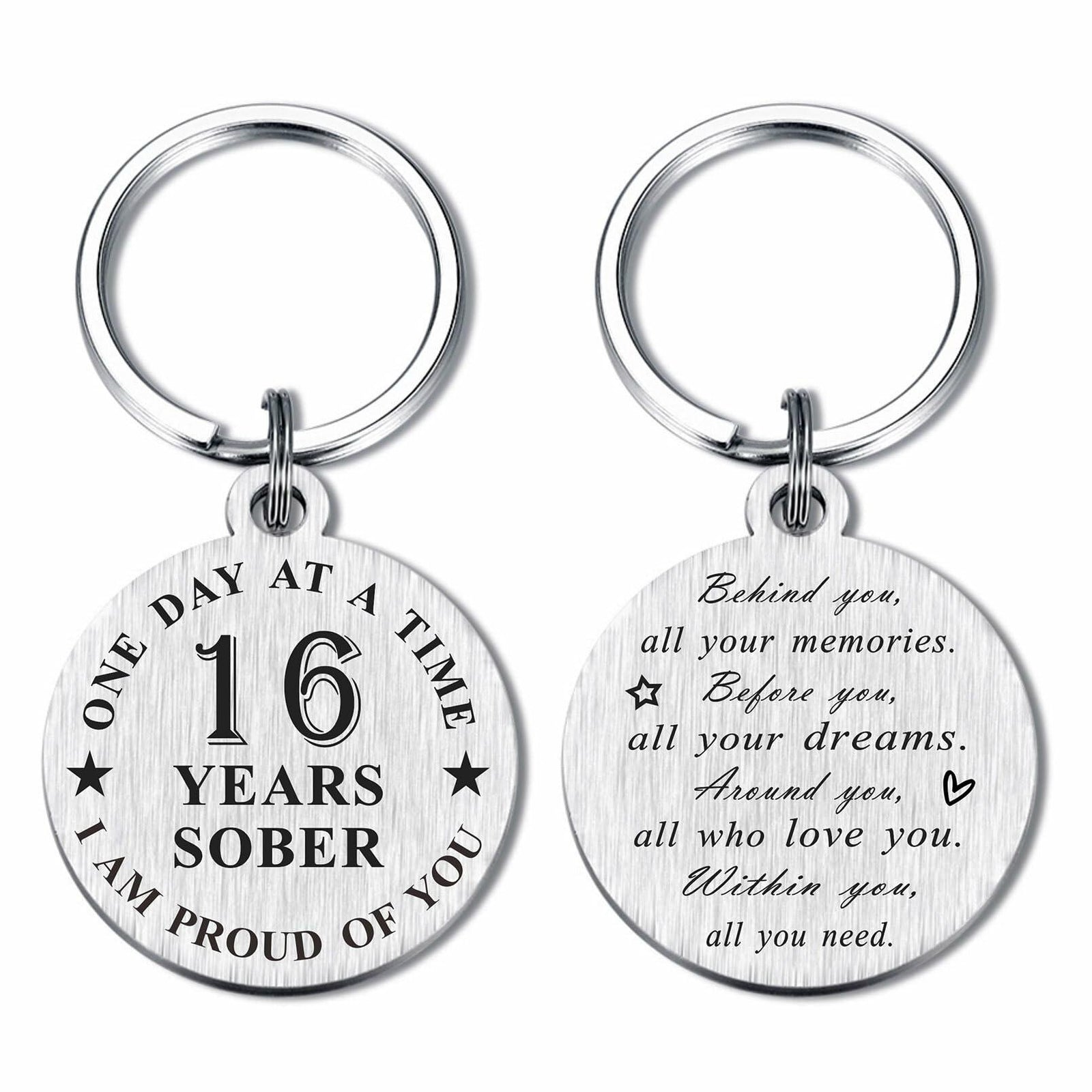 Alotozo 16 Year Sobriety Keychain AA Recovery Gift Men Women
