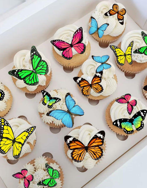 Load image into Gallery viewer, Chockacake Edible Butterflies 34 Set Wedding Cake Party Decoration Mixed Color
