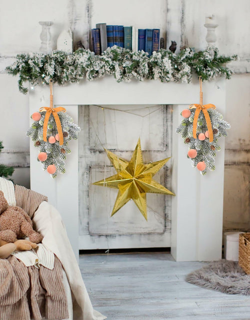 Load image into Gallery viewer, Super Holiday Christmas Decorations 2PCS Light Coffee Velvet Bow Balls Flocked
