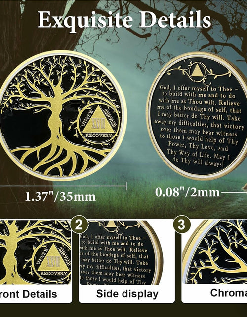 Load image into Gallery viewer, 28 Year Sobriety Coin Gold Tree of Life AA Chip Token Size 1-40
