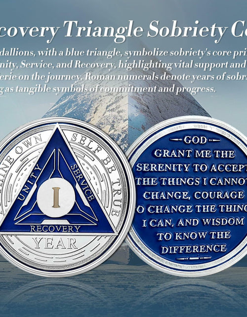 Load image into Gallery viewer, Recovery Triangle Sobriety Coin Silver Roman Numeral Size 1-40 NA AA

