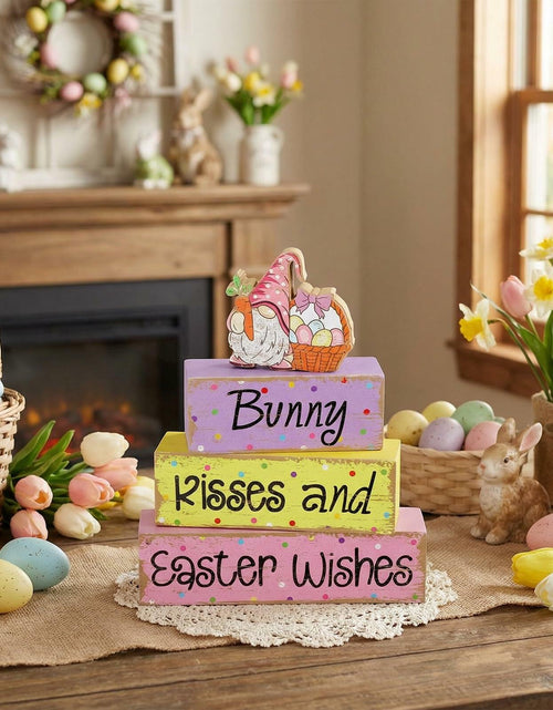 Load image into Gallery viewer, Chunful 4 Pcs Christmas Table Decor Wooden Winter Rustic Xmas Block Signs
