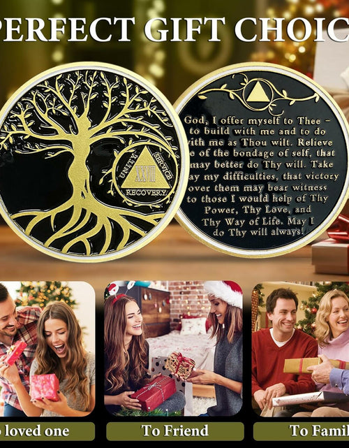 Load image into Gallery viewer, 28 Year Sobriety Coin Gold Tree of Life AA Chip Token Size 1-40
