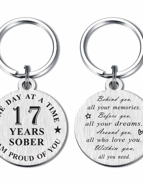 Load image into Gallery viewer, Alotozo 17 Year Sobriety Keychain AA Recovery Gift Men Women
