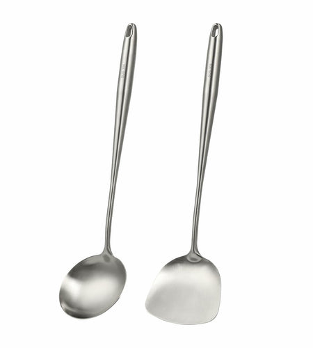 Generic Wok Spatula Set 17in 304 Stainless Steel Silver Asian Style