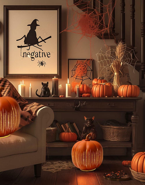 Load image into Gallery viewer, YCNASSS Thanksgiving Starry Night LED Pumpkin Lights Timer Orange Medium
