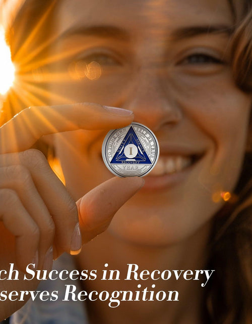 Load image into Gallery viewer, Recovery Triangle Sobriety Coin Silver Roman Numeral Size 1-40 NA AA
