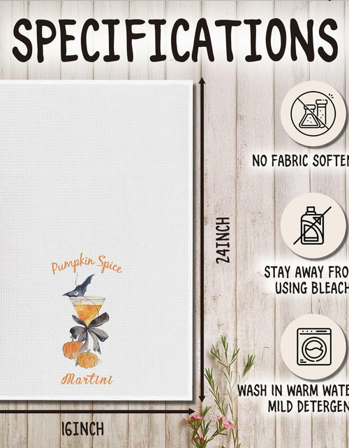 Load image into Gallery viewer, SereneHanctuary Halloween Pumpkin Martini Kitchen Towels Polyester 16x24 Inch
