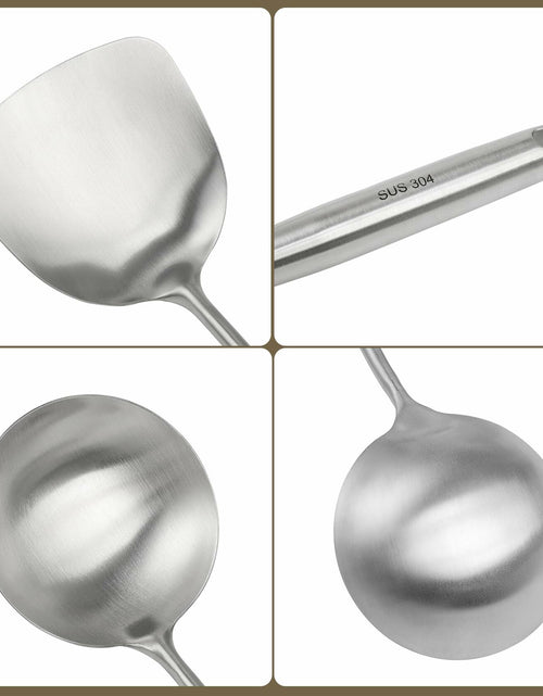 Load image into Gallery viewer, Generic Wok Spatula Set 17in 304 Stainless Steel Silver Asian Style
